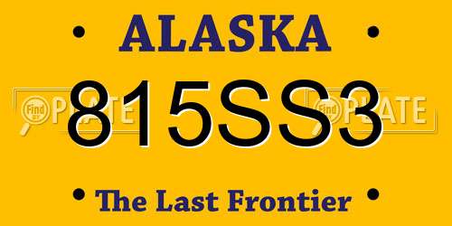 815SS3 Alaska License Plate