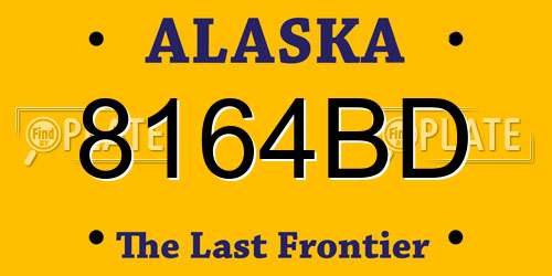 8164BD Alaska License Plate