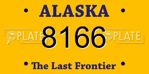 8166 Alaska License Plate