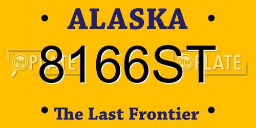 8166ST Alaska License Plate