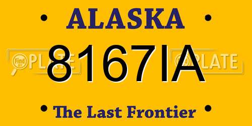 8167IA Alaska License Plate