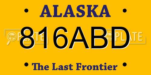 816ABD Alaska License Plate