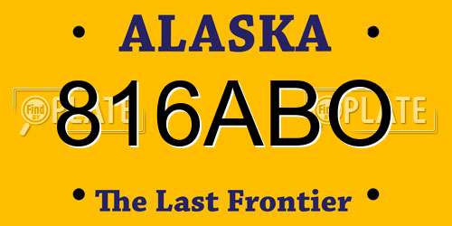 816ABO Alaska License Plate