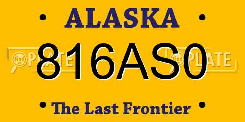 816AS0 Alaska License Plate