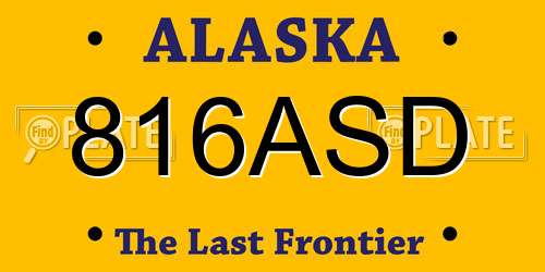 816ASD Alaska License Plate