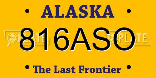 816ASO Alaska License Plate