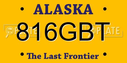 816GBT Alaska License Plate
