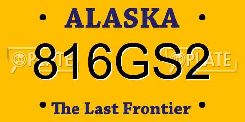 816GS2 Alaska License Plate