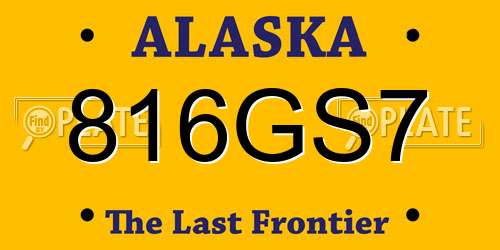 816GS7 Alaska License Plate