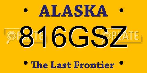 816GSZ Alaska License Plate
