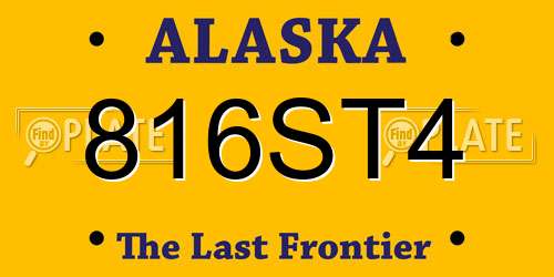 816ST4 Alaska License Plate