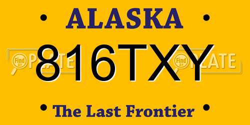 816TXY Alaska License Plate
