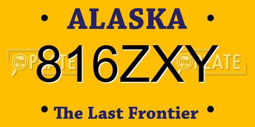 816ZXY Alaska License Plate