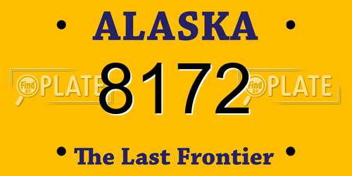 8172 Alaska License Plate