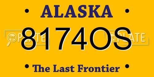 8174OS Alaska License Plate