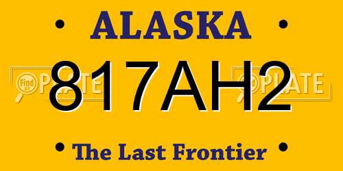 817AH2 Alaska License Plate