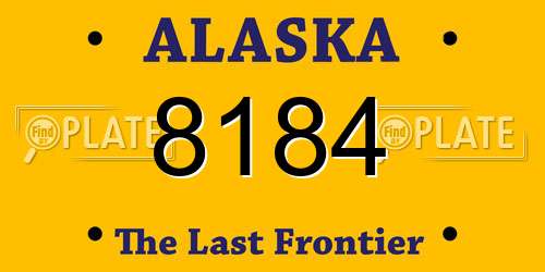 8184 Alaska License Plate