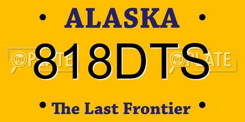 818DTS Alaska License Plate