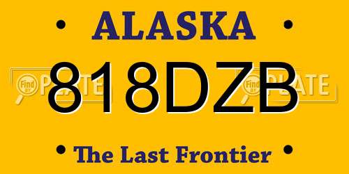 818DZB Alaska License Plate