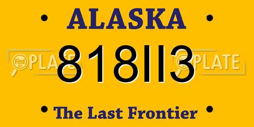 818II3 Alaska License Plate
