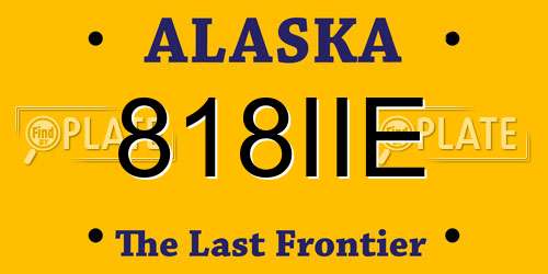 818IIE Alaska License Plate