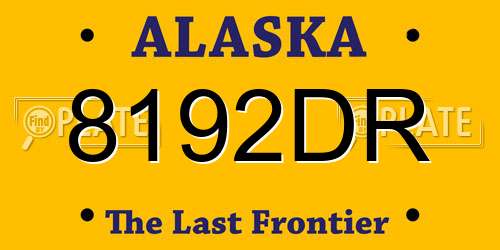 8192DR Alaska License Plate
