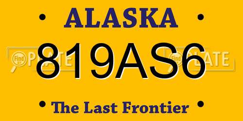 819AS6 Alaska License Plate