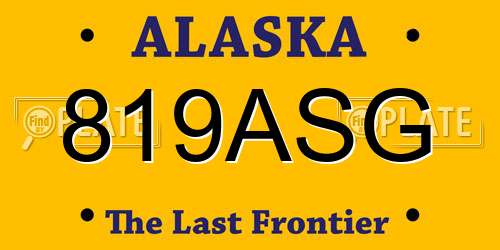 819ASG Alaska License Plate