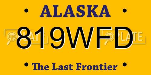 819WFD Alaska License Plate
