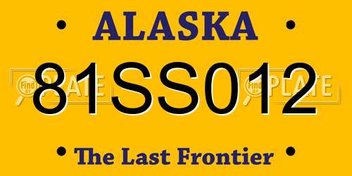 81SS012 Alaska License Plate