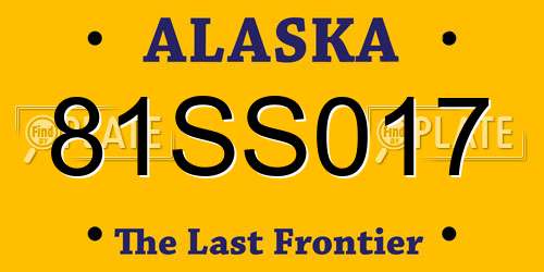 81SS017 Alaska License Plate