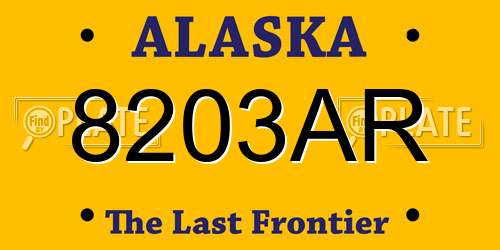 8203AR Alaska License Plate