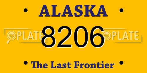8206 Alaska License Plate
