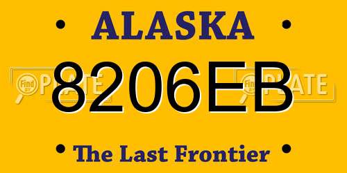8206EB Alaska License Plate