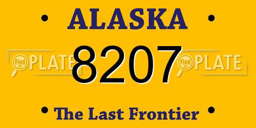 8207 Alaska License Plate