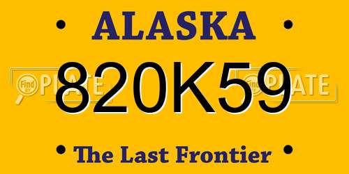 820K59 Alaska License Plate