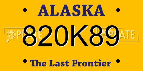 820K89 Alaska License Plate