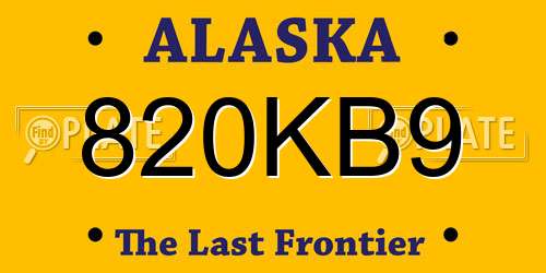 820KB9 Alaska License Plate