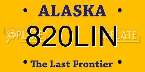 820LIN Alaska License Plate