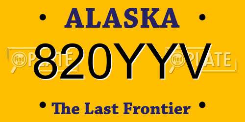 820YYV Alaska License Plate