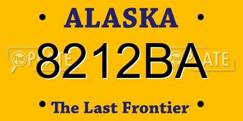 8212BA Alaska License Plate