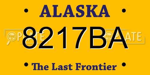 8217BA Alaska License Plate