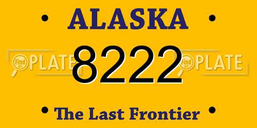 8222 Alaska License Plate