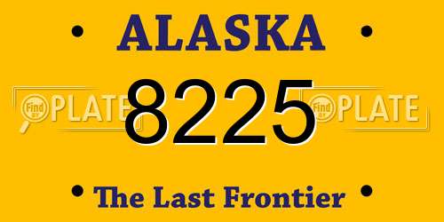 8225 Alaska License Plate