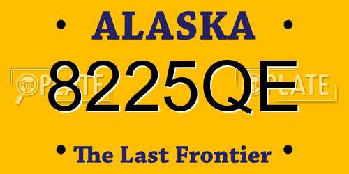 8225QE Alaska License Plate