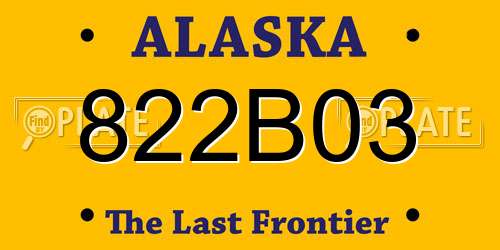 822B03 Alaska License Plate