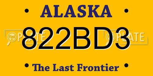 822BD3 Alaska License Plate