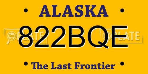 822BQE Alaska License Plate