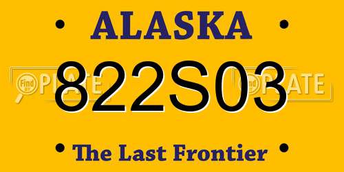 822S03 Alaska License Plate