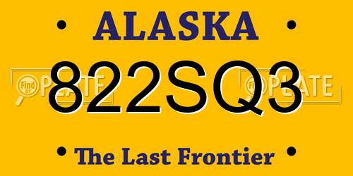 822SQ3 Alaska License Plate
